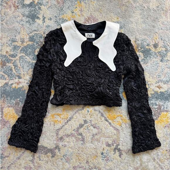 HAI Silk Textured Blouse & Pant SET - Picture 2 of 7